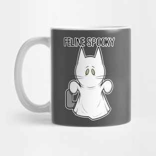 funny cute spooky halloween ghost cat Mug